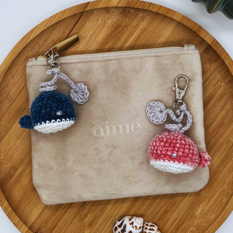 Porte-Clés - Ma Petite Baleine Bleu/Rose