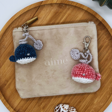Porte-Clés - Ma Petite Baleine Bleu/Rose